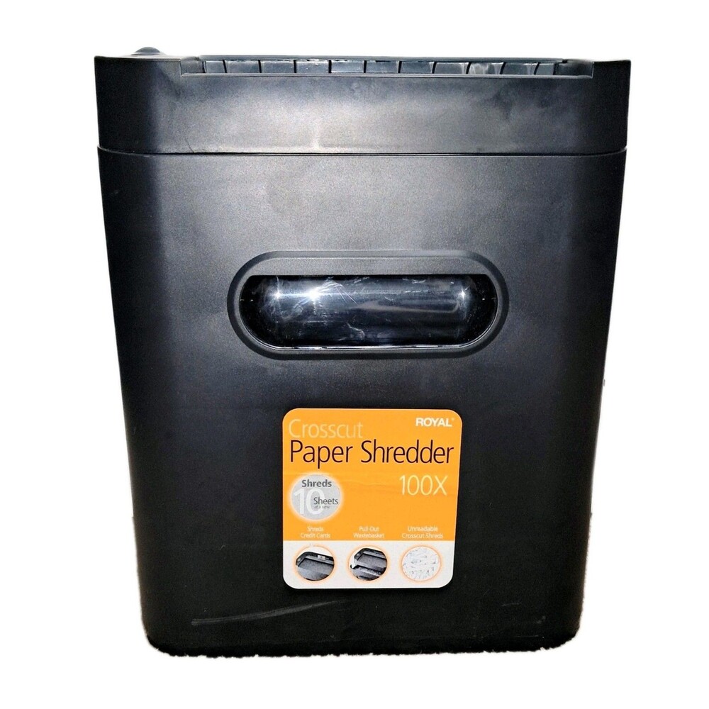 Royal Crosscut Paper Shredder 10-Sheet 3.3 Gallon Waste Bin